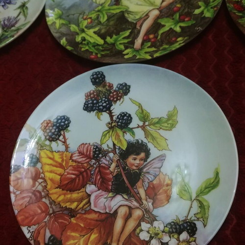 Wedgwood Gresham Flower Fairies Bone China Wall Plates like new, set of 10