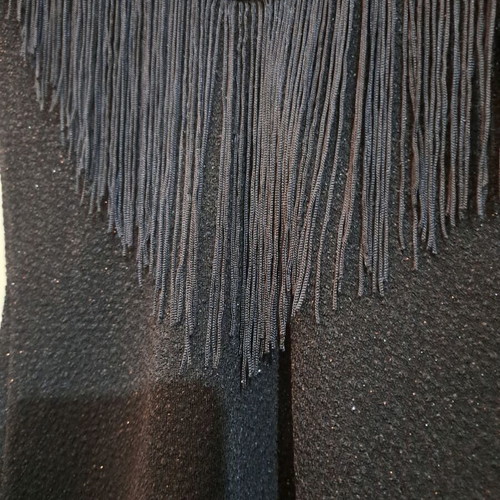 Bershka bodysuit small black shiny with fringes like new