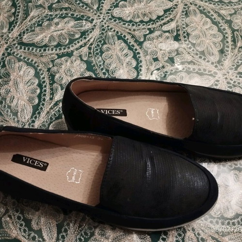 Ballerina shoes new, size 38, blue eco leather