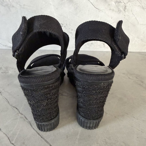 Calvin Klein Jeans Black Wedge Sandals Size 38 like new