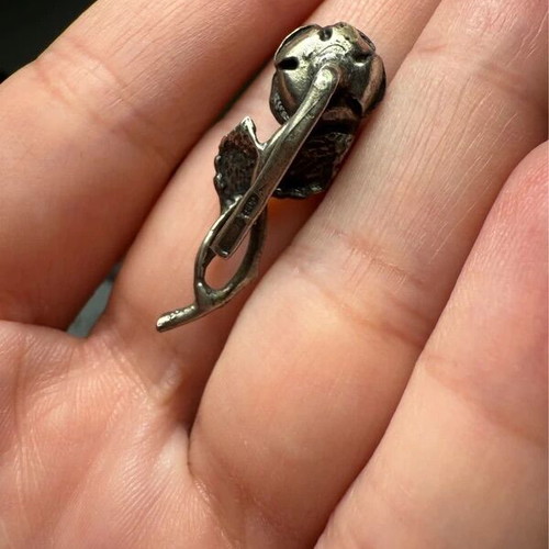 Vintage handmade silver 800 brooch like new, rose design