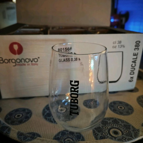 Tuborg glasses new, set of 6 with unique design