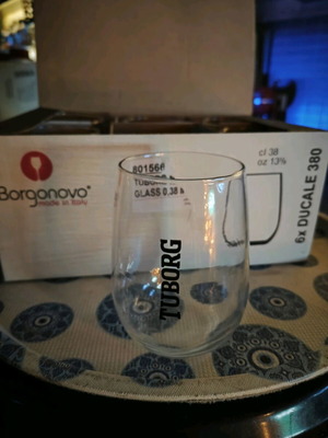 Tuborg glasses new, set of 6 with unique design