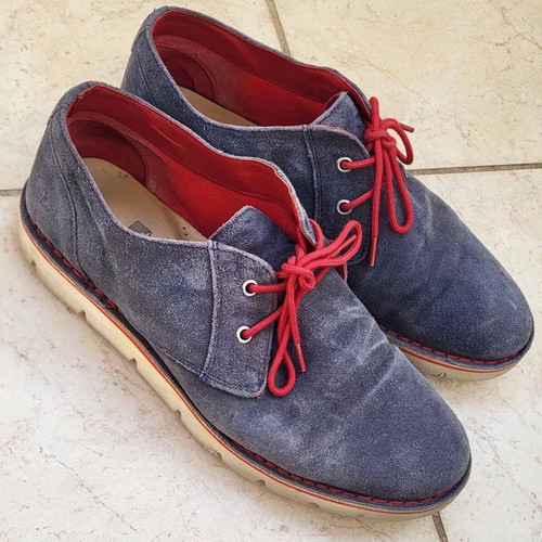 Lumberjack suede shoes used, size 43, blue with red laces