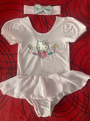 Hello Kitty ballet leotard used with skirt and headband for ages 4-5