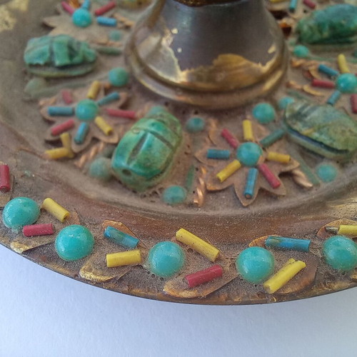 Brass candlestick used with wear