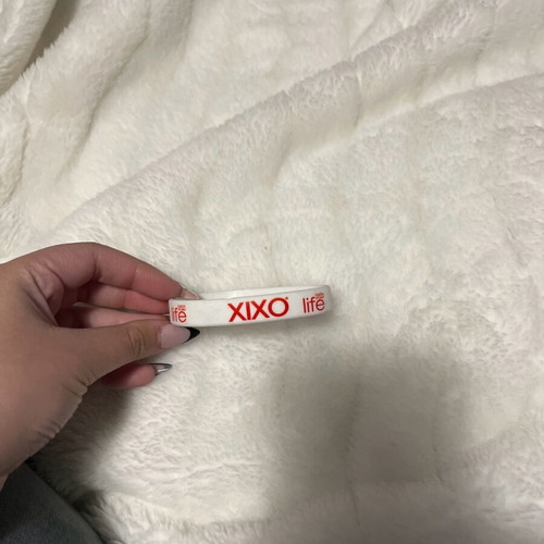 Rubber bracelet new, white and red