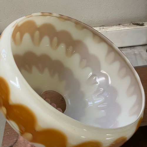 Italian handmade glass lampshade from the 70s, like new, 30 cm diameter