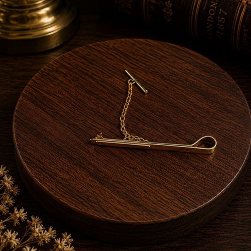 Vintage Tie Clip with Chain, like new, gold tone