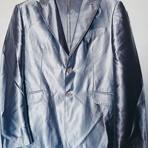 Italian groom suit silver S new