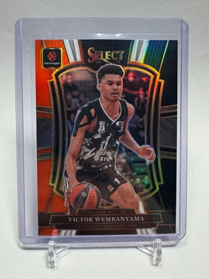 2025-26 Panini Select Euroleague Victor Wembanyama κάρτα #128 Orange White Black Premier Level