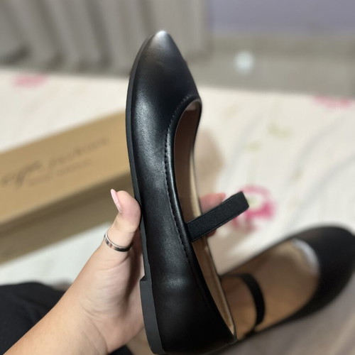 Ballerina shoes with elastic band, size 41, black