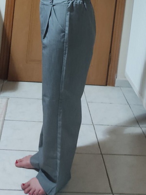 Vainas Leather wide fabric pants gray used size L-XL