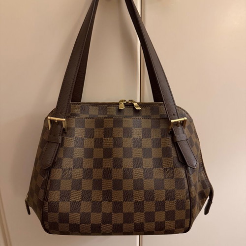 Louis Vuitton Belem mm τσάντα ώμου μεταχειρισμένη καφέ