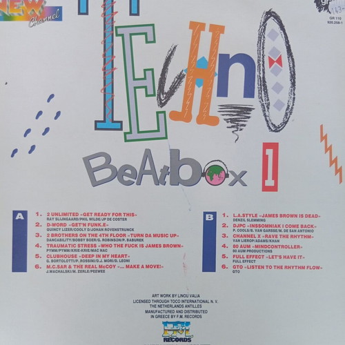 Techno music vinyl record and cassette used, authentic