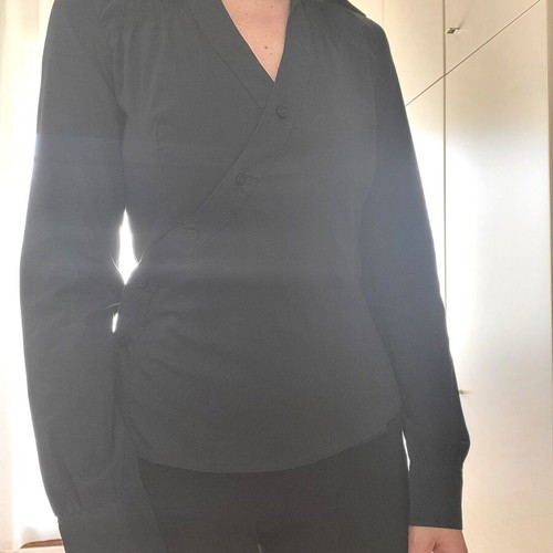 Zara black wrap shirt like new, size M