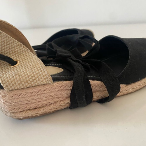 Shein flat espadrilles black used, size 38