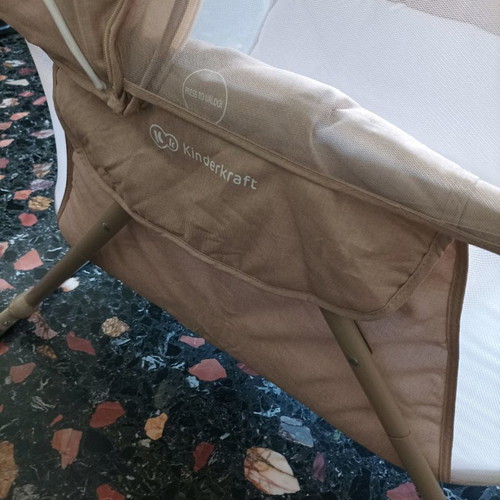 Kinderkraft baby cot used for 0-6 months with mattress and mosquito net