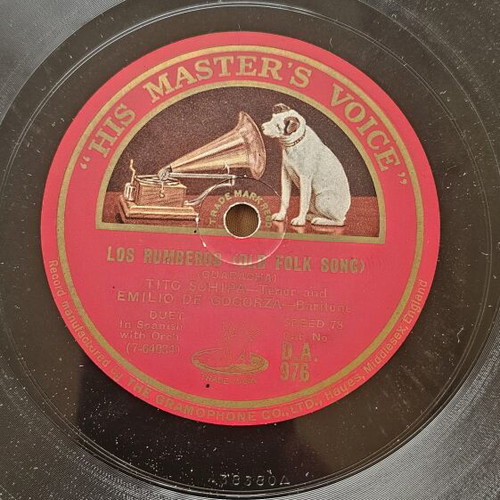 A La Luz De La Luna 78 RPM record like new, His Master's Voice, 1928