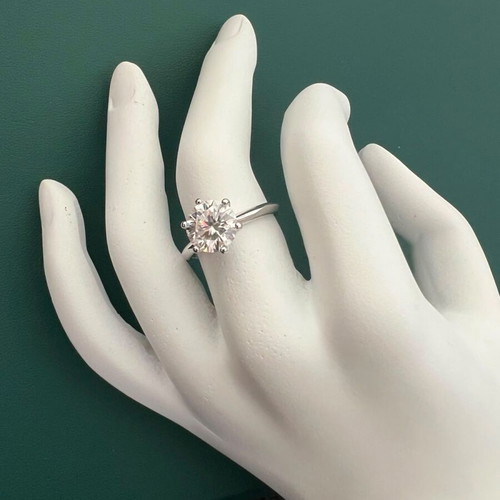 2CT Round Cut Solitaire Moissanite Ring VVS1/D GRA Certified 925 Sterling Silver