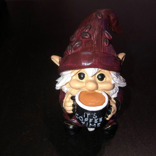 Decorative gnome new with coffee cup