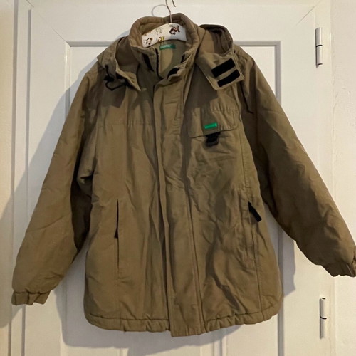 Benetton vintage boys anorak age 8-9 excellent condition khaki green