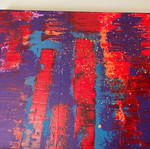 Abstract painting with acrylics Urban Sunset like new
