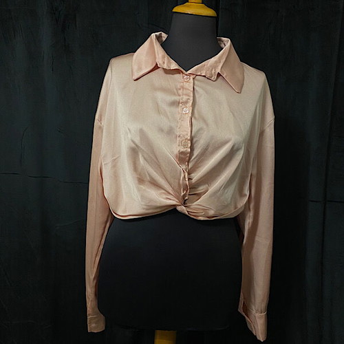 Pink satin women's shirt like new, size S and M
