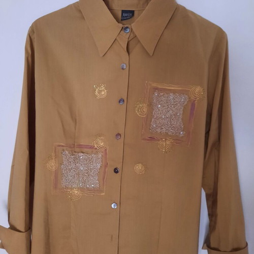 Women's shirt used, cotton, size 50, gold color
