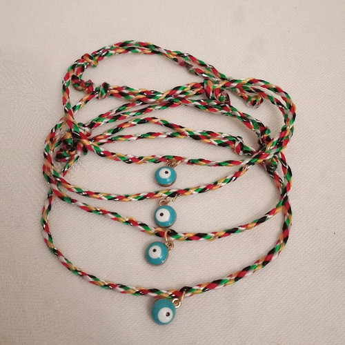 Gourakia bracelets set of 5 with blue eye new