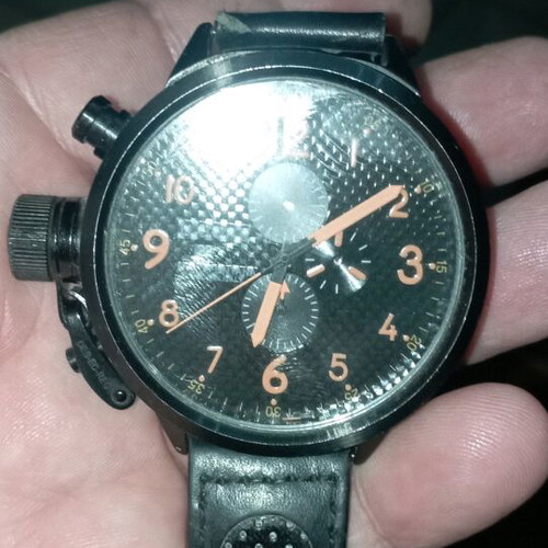 U-Boat wristwatch used, black, men's