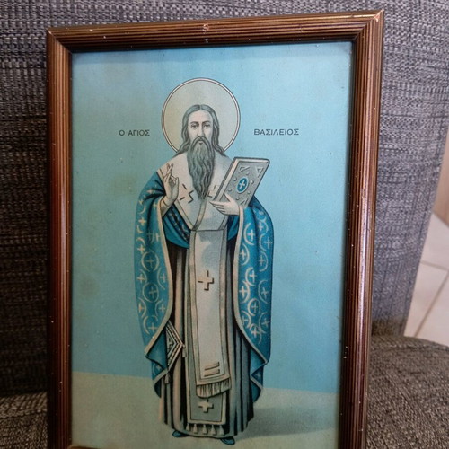 Vintage lithograph used in frame with glass 20x15 cm
