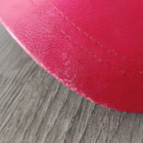 Leather jockey hat red, like new, size S