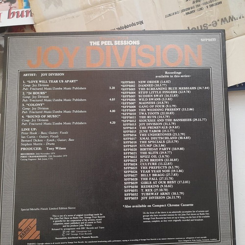 Joy Division The Peel Sessions vinyl record used, pop