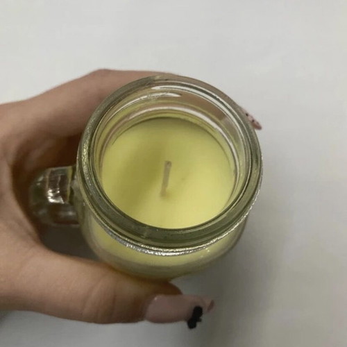 Vanilla scented candle in glass jar new
