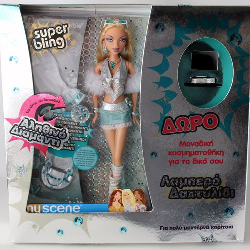 Barbie My Scene Super Bling Doll 2005 with Real Diamond Ring new