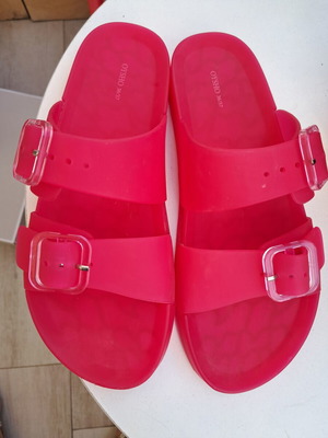 Oysho women's summer slippers, anti-slip, fuchsia, size 37