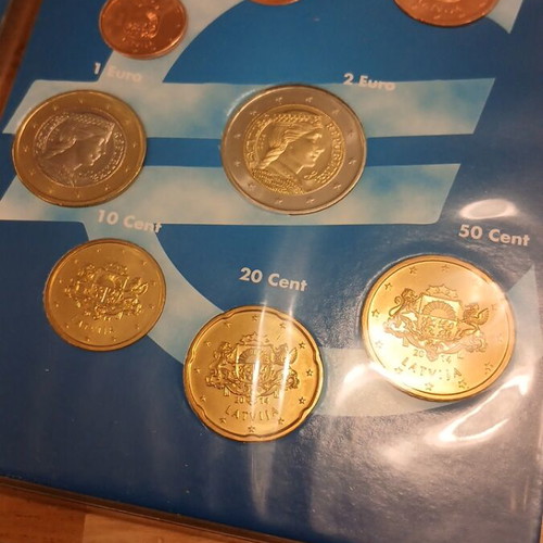 Σετ ευρώ κερμάτων σαν καινούργιο, Luxemburg 2002, Portugal 2002, Latvia 2014, Spain 2008