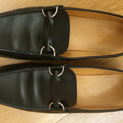 Tod's leather moccasins used, black, size 39