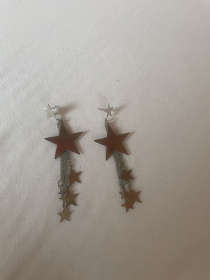 Star earrings, silver color