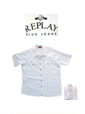 Replay Ανδρικό πουκάμισο XXL άσπρο σαν καινούργιο