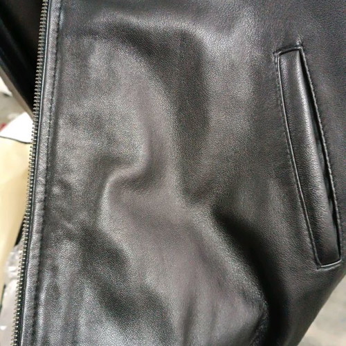 Men's leather jacket used with fur XXL black