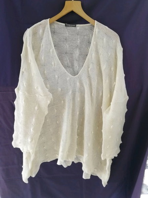 Rossana Orlandi Linen Blouse like new, beige, one size