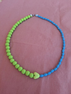 Lime handmade necklace with stainless steel clasp