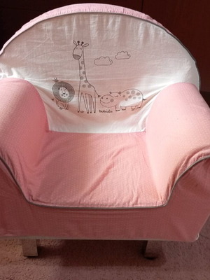 Bubaba children's armchair white-pink like new 43x34x47cm