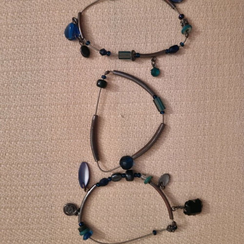 Bracelets like new, set of 3, blue