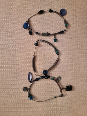 Bracelets like new, set of 3, blue