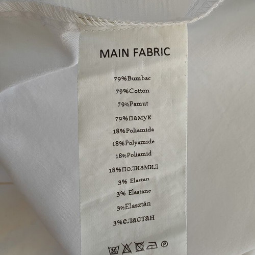 White women's shirt cotton like new, quarter sleeve, size M