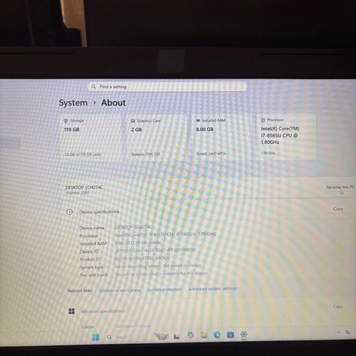 Dell Inspiron 3580 laptop like new, Intel Core i7, 8GB RAM, 128GB SSD
