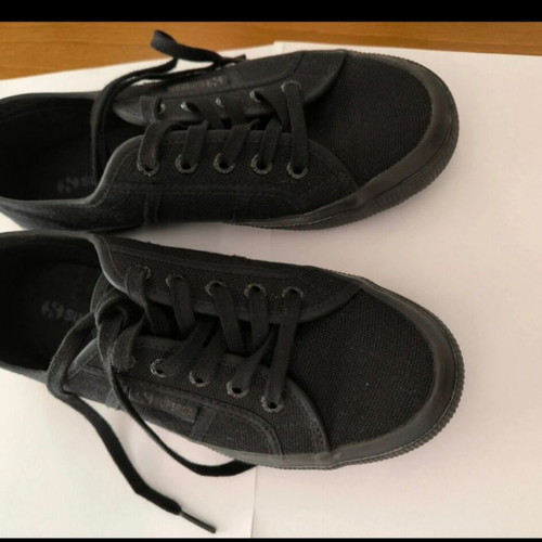 Superga sneakers black size 38 like new with laces